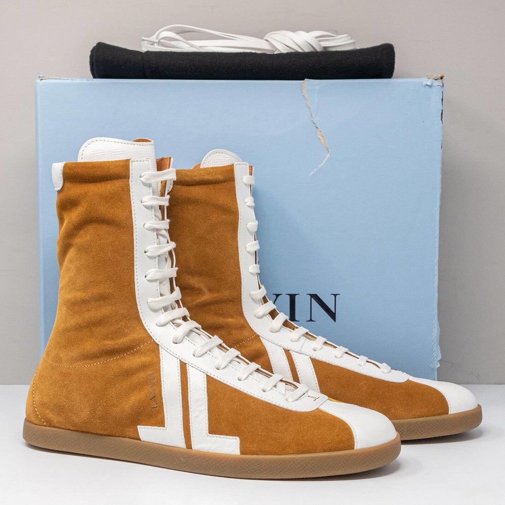 Lanvin Brown Suede Ultra High Top Size 45 EU (10.5 US)